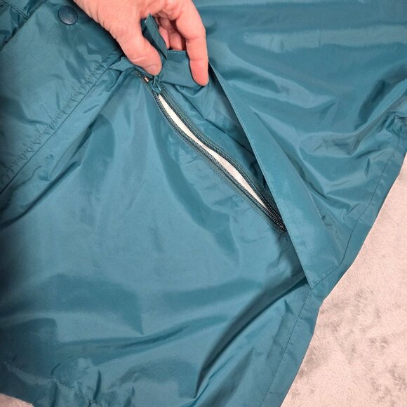 LL Bean Jacket Mens Large Tall Teal Green Stowaway Goretex Rain Coat Windbreaker - Picture 6 of 14